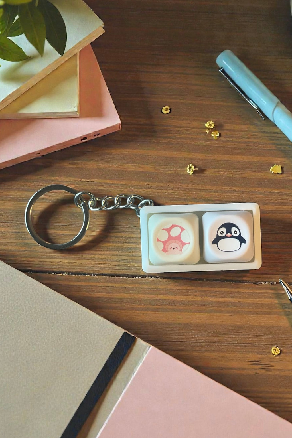 Mumu × 小企鵝按鍵鑰匙圈