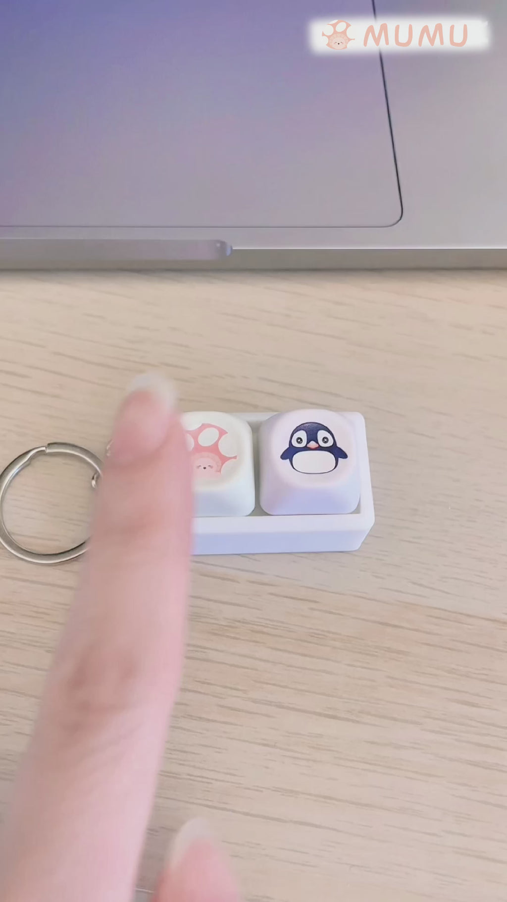 Mumu × 小企鵝按鍵鑰匙圈